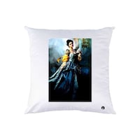 Picture of RKN Girl Historic Printed Throw Pillow, White, 40 x 40cm