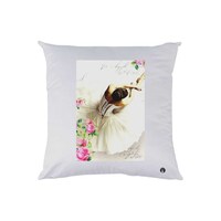 Picture of RKN Ballerina Top Vew Printed Throw Pillow, White, 40 x 40cm