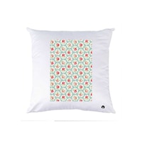 Picture of RKN Tiled Flowers Printed Polyester Pillow, White, 40 x 40cm