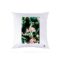 Picture of RKN Cactus Flowers Printed Polyester Pillow, White, 40 x 40cm