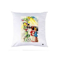 Picture of RKN Children Printed Polyester Pillow, White, 40 x 40cm