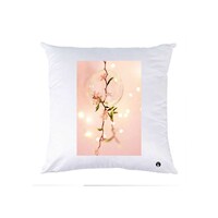 Picture of RKN Floral Fairy Lights Printed Polyester Pillow, White, 40 x 40cm