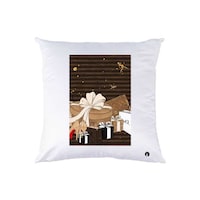 Picture of RKN Printed Presents Throw Pillow, White, 40 x 40cm