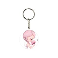Picture of BP Cartoon Girl Printed Dual Sided Key Ring