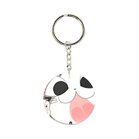 Picture of BP Cat Printed Keychain, Beige & Black