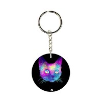 Picture of BP Cat Printed Keychain, Black & Pink
