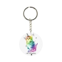 Picture of BP I'm So Meowgical Cat Printed Round Keychain