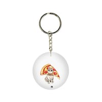 Picture of BP Cat With Pizza Printed Keychain, 30mm