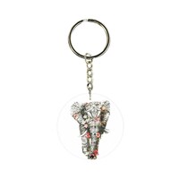 Picture of BP Elephant Printed Plastic Keychain, 30mm