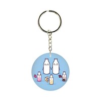 Picture of BP Milk Bottle Printed Single Sided Keychain, 30mm