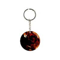 Picture of BP Rose Printed Dual Sided Keychain, Red & Brown