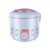Picture of Nobel Rice Cooker with Plastic Body, 1.8L, NRC18, White & Pink