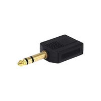 Picture of Monoprice Gold Plated Stereo Jack Splitter Adapter, Black & Gold