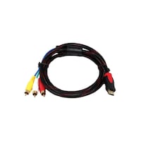 Picture of RKN Electronics HDMI Male To 3 RCA Audio Video Cable, 1.5meter, Black/Red