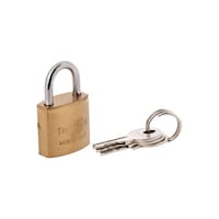 RKN Brass Padlock and Key, Gold & Silver, 20mm