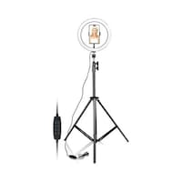 Vinsoc Selfie Ring Light With Tripod Stand and Phone Holder, 210cm, Black
