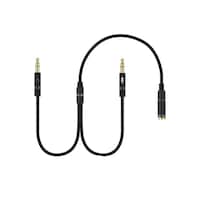 Picture of RKN 3.5mm Female to Dual 3.5mm Male Audio Splitter, 30cm, Black