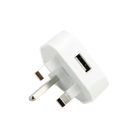 Picture of RKN Electronics USB Charger Adapter for iPhone, White and Silver