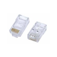 Ac RJ45 Modular Connectors Set, Clear and Gold, Pack of 100pcs
