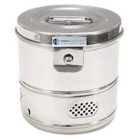 IndoSurgicals Stainless Steel Dressing Drums, 6 x 6 inch, Set of 4