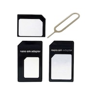 Sim Card Nano & Micro Adapter with Pin, Black