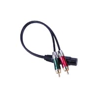 Picture of RKN 2 XLR 3 Pin Male Female To RCA Male Audio Cable, 10cm, Black & Silver