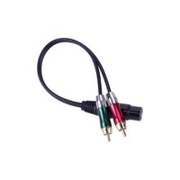 Picture of RKN 2 XLR 3 Pin Male Female To RCA Male Audio Cable, 5cm, Black & Silver