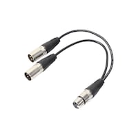 Picture of RKN 3P XLR Female To Dual 2 Male Plug Y Splitter Adaptor Cable, 1.8m, Black
