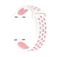 Picture of Tramx Apple Watch Serie 1/2/3 Silicone Replacement Band, 42mm, White & Pink