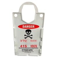 KRM Loto 10-Piece Bilingual Danger 415 Volts Display Tag Holder, Large