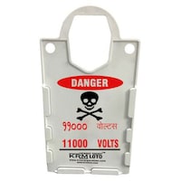 KRM Loto 10-Piece Bilingual Danger 11000 Volts Display Tag Holder, Large
