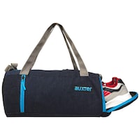 AUXTER Denim Gym Bag with Shoe Pocket, Blue