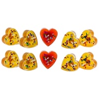 Heart Shaped Gel Tealight Candle, Multicolour, Pack of 10