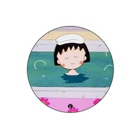 Picture of BP Anime Chibi Maruko Chan Bathing Printed Round Pin Badge