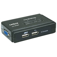 Cadyce 2 Port Desktop USB KVM Switch, CA-UK200, Black
