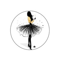Picture of BP Woman Silhouette Printed Round Pin Badge