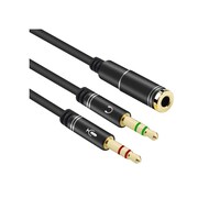 Rkn Electronics 1 Female To 2 Male Audio Cable, 11.8Inch, Black