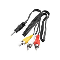 Rkn Male To 3-Rca Audio Video Male Av Camcorder Cable, 59Cm, Black