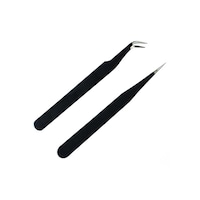 Rkn Elbow Straight Nail Tweezers, Black, Pack Of 2, 11 X 1.5Cm