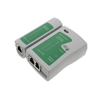 Rkn Ethernet Cat5 Network Lan Cable Tester Kit, Rj45 Rj11 Rj12, White & Green