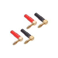 Monoprice Right Angle 24K Gold Plated Banana Speaker Wire Cable, 2 Pairs