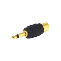 Monoprice Mono Plug To Rca Jack Adapter, Black & Gold, 3.5Mm, Pack Of 2Pcs