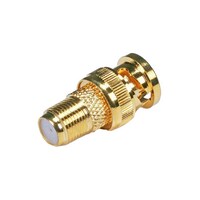 Monoprice Male To Female Coaxial Adaptor, Gold, 0.8 X 1.7Inch