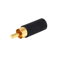 Picture of Monoprice Rca Plug To 3.5 Mm Stereo Jack Adapter, Black & Gold