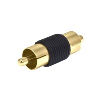 Picture of Monoprice Rca Plug To Rca Plug Adapter, Gold & Black, 0.6 X 0.7 X 2.5 Inch