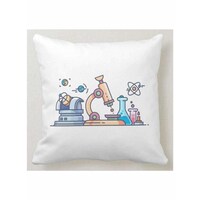 Picture of 1st Piece Science Lab Printed Cushion, White, 40 X 40Cm