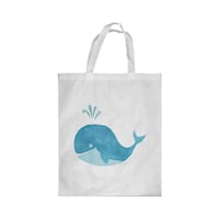 Picture of Rkn Cartoon Whale Printed Shopping Bag, White Small 25 X 20 Cm