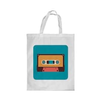 Picture of Rkn Classic Tape Recorder Printed Shopping Bag, White, 25 X 20Cm