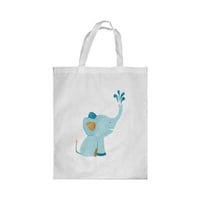 Picture of Rkn Elephant Printed Shopping Bag, White Small 25 X 20 Cm