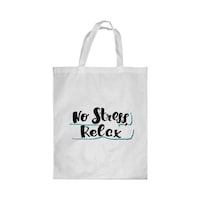 Picture of Rkn No Stress Relax Printed Shopping Bag, White Small 25 X 20 Cm
